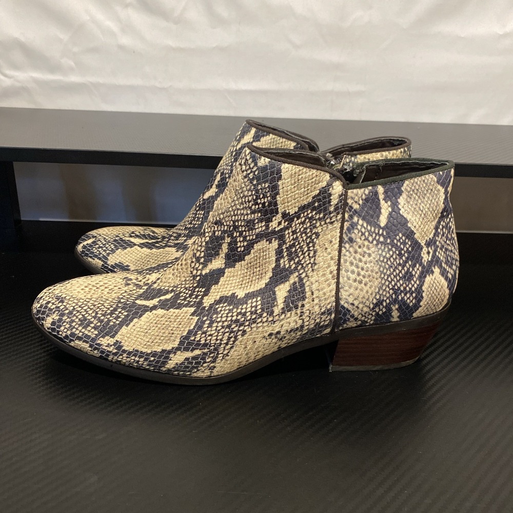 Sam Edelman Winona Snake‎ Print Leather Ankle Boots Booties Women's 10.5